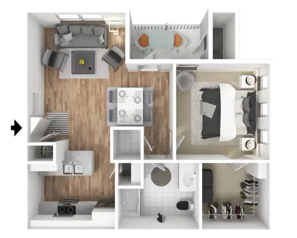 One Bedroom Floor Plan